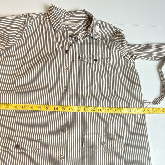 Ann Taylor Womens Shirt Dress Button Down Grey White Pin Stripe Cotton Blend 10 - Picture 8 of 10